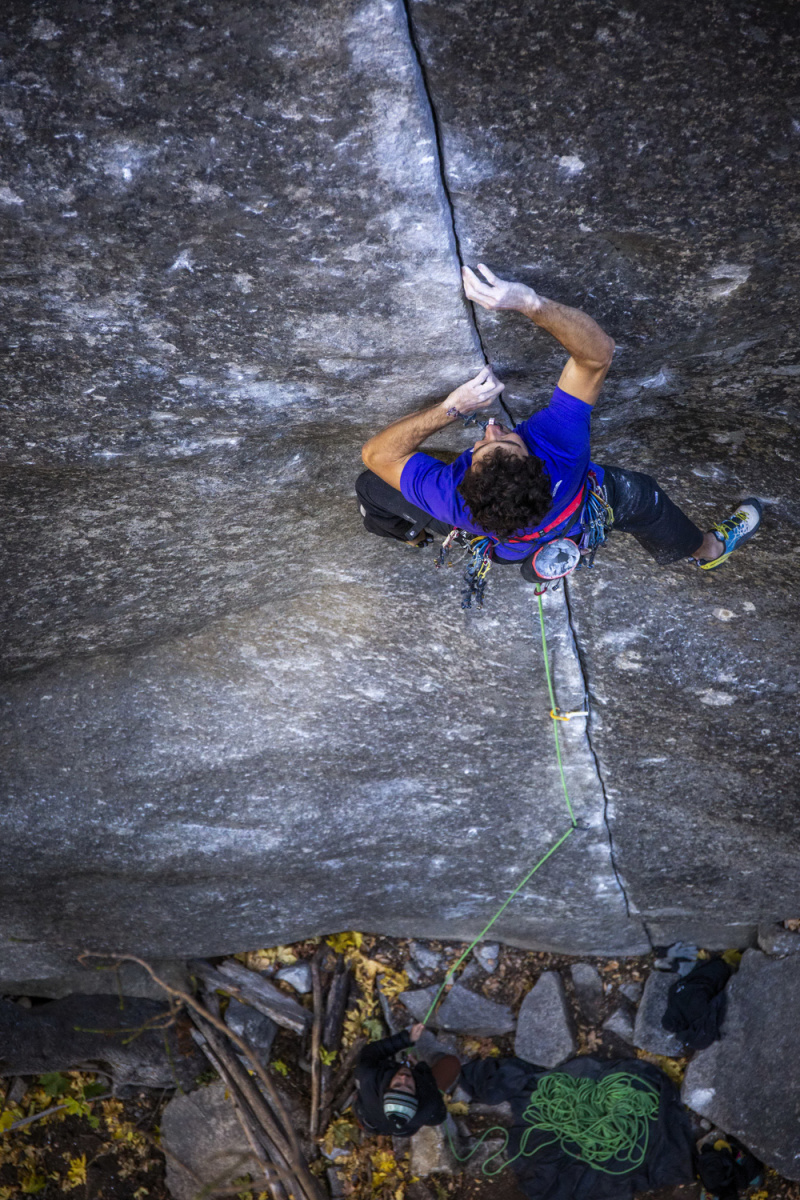 Jacopo Larcher makes the seveth ascent of Magic Line (5.14c/F8c+). Photo: Babsi Zangerl