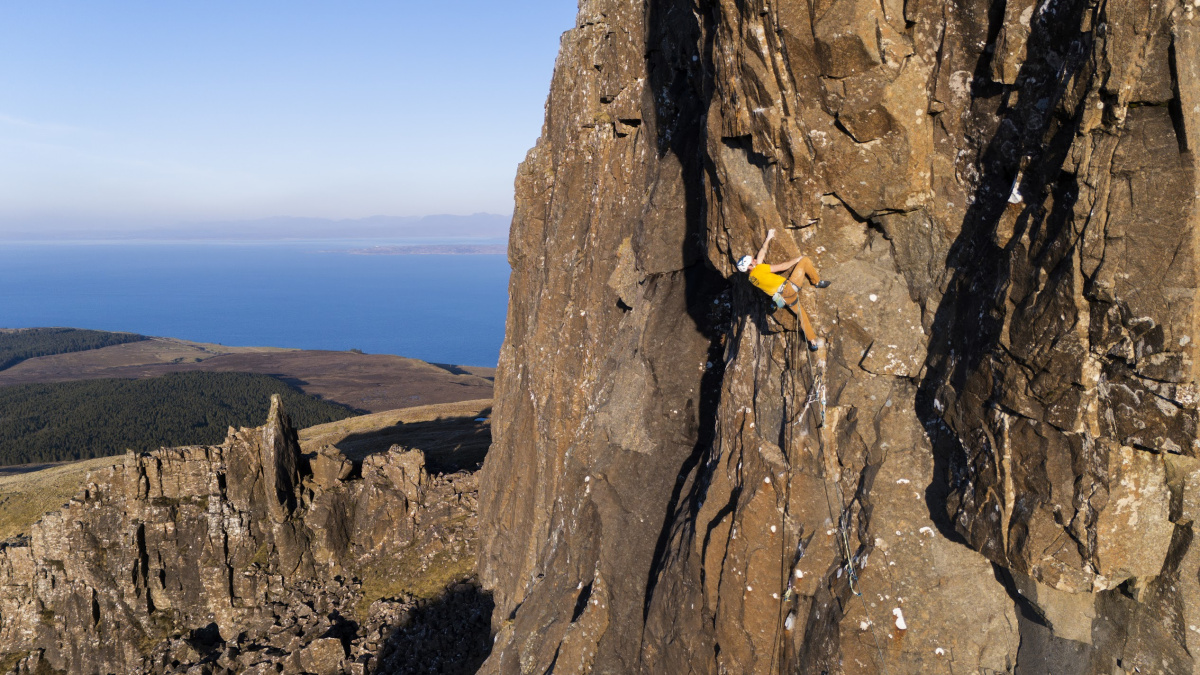 Robbie Phillips on Away with the Faeries (E9 6c). Photo: Ryan Balharry 