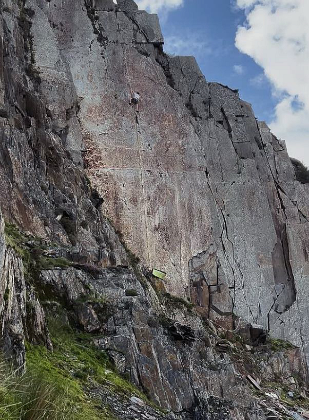 James Pearson making his ascent of Masters Crack (E9 7a). Photo: OnceUponAClimb